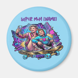 Imã Magnetic Neon Drive: Mother & Son Skater Art