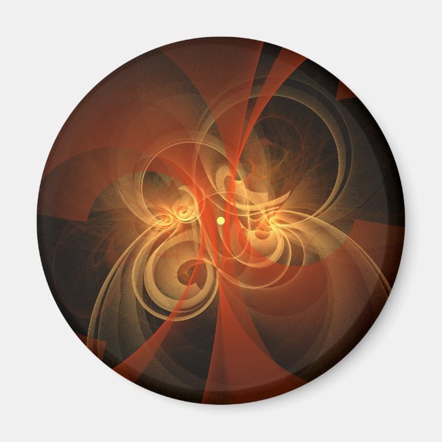 Imã Magnética de Abstrato de Arte Arredondada da Manhã (Frente)