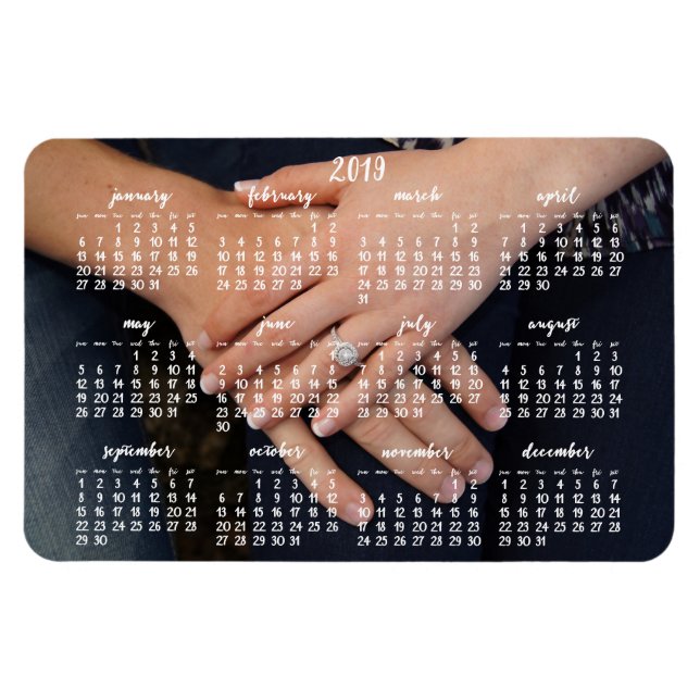 Ímã Magnética de Fotografia Calendário 2019 4x6 (Horizontal)