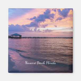 Imã Magnética de Navarre Beach Hour Roxo Sunset Magne