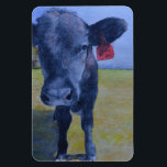 Ímã Magnética Flex De Vaca Preta<br><div class="desc">A imagem original era uma aquarela para uma amiga que me pediu para pintar esta vaca como um presente de casamento surpresa para o seu futuro marido. Ela e seu noivo adotaram esta vaca depois que ela ficou órfã e a acolheram em seu rebanho. Um ímã doce para o frigorífico...</div>