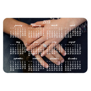 Ímã magnético 4x6 da foto do calendário 2019
