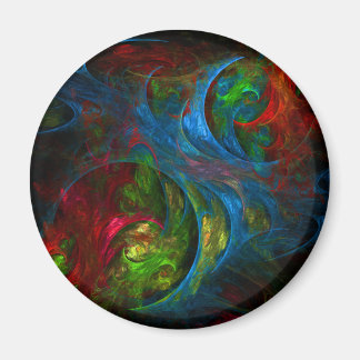 Imã Magnético Abstrato de Arte Arredondada Azul