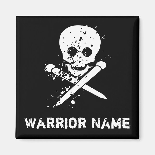 Imã Magnético de Crânio Preto Personalizado HA (Frente)