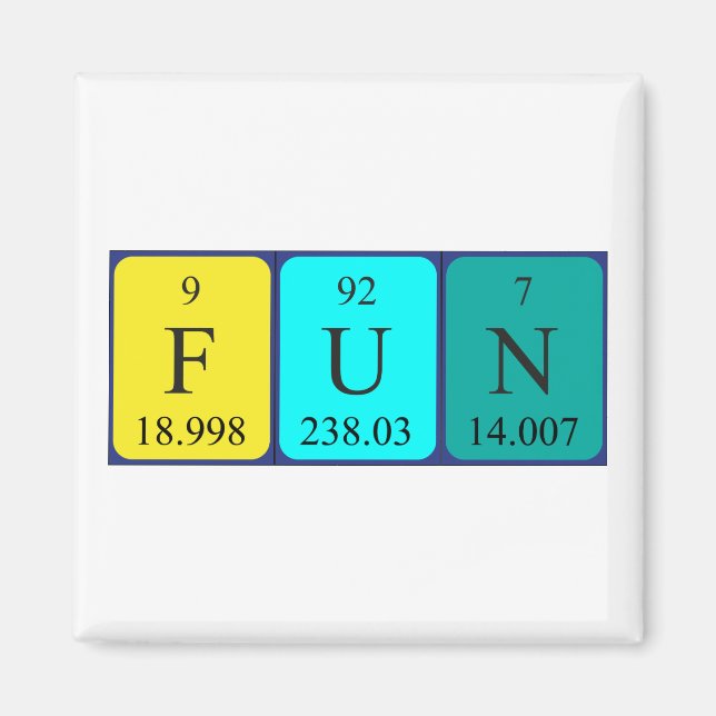 Imã Magnético de mesa periódica divertida (Frente)