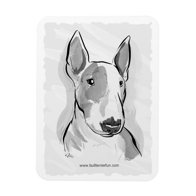 Ímã Magnético de pintura a aquarela Bull Terrier (Vertical)