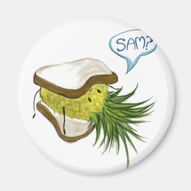 Imã Magnético do Logotipo do Abacaxi (Frente)