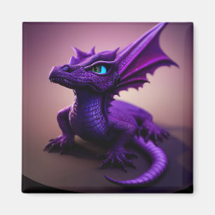 Imã Magnético dragão roxo bebê
