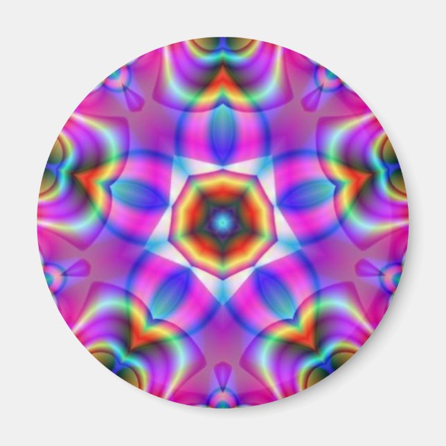 Imã Magneto da Flor Tribal Fractal Mandala (Frente)