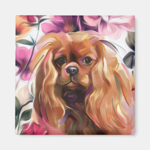 Imã Magneto de arte de cão cavaleiro 'Ruby'