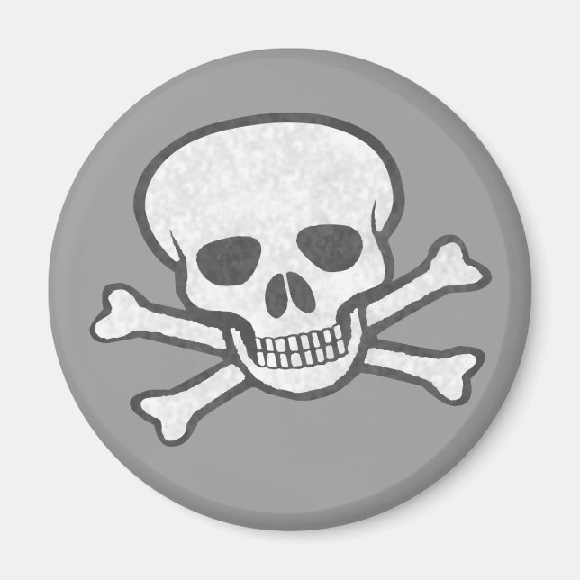 Imã Magneto de Caveira e Crossbones da cinza (Frente)