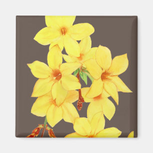 Imã Magneto de Flor Jasmine Amarelo   Arte aquidiana