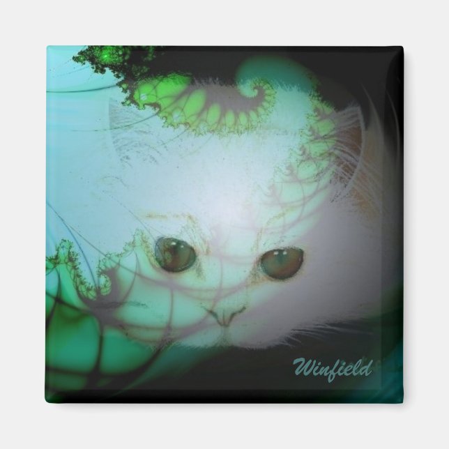 Imã Magneto de Gatinho Branco (Frente)