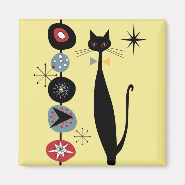 Imã Magneto de Gato Legal MCM da Era Atômica Retroativ (Frente)