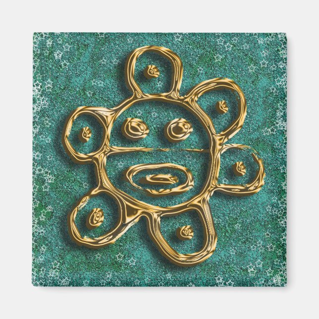 Imã Magneto de petroglifo do Sol Porto Rico (Frente)