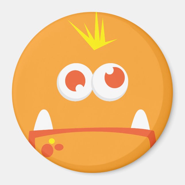 Imã Magneto De Rosto Monstro Laranja (Frente)