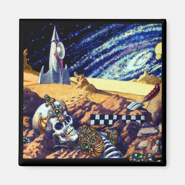 Imã Magneto quadrado de arqueologia alienígena (Frente)