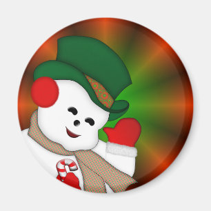 Imã Magnetos de Natal Colorido Snowman