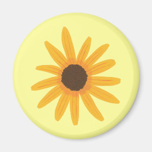 Imã Magnetos de pintura de girassol amarelo