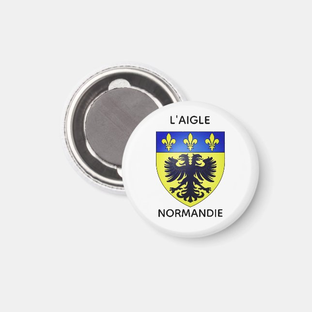 Imã Magnets - Blason de L'Aigle - Normandie (Front/Back)