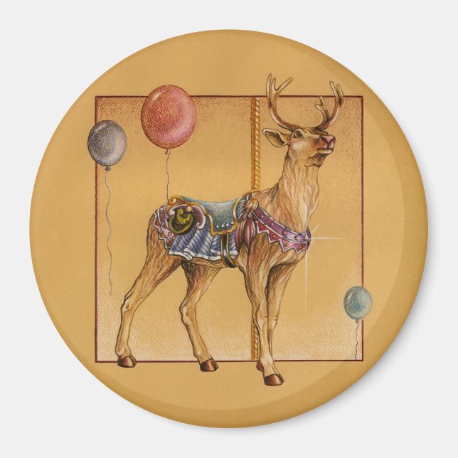 Imã Magnets - Carousel Reindeer ou Elk (Frente)