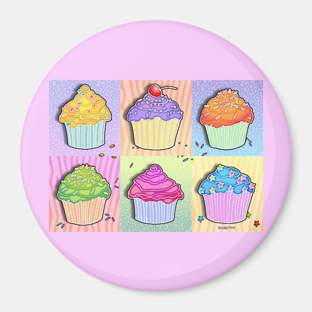 Imã Magnets - Cupcakes de arte Pop (Frente)