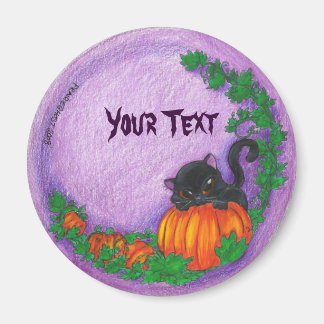 Imã Magnets de Halloween de Gato Negro