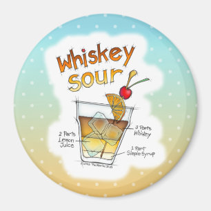 IMÃ MAGNETS - WHISKEY SOUR RECIPE COCKTAIL ART