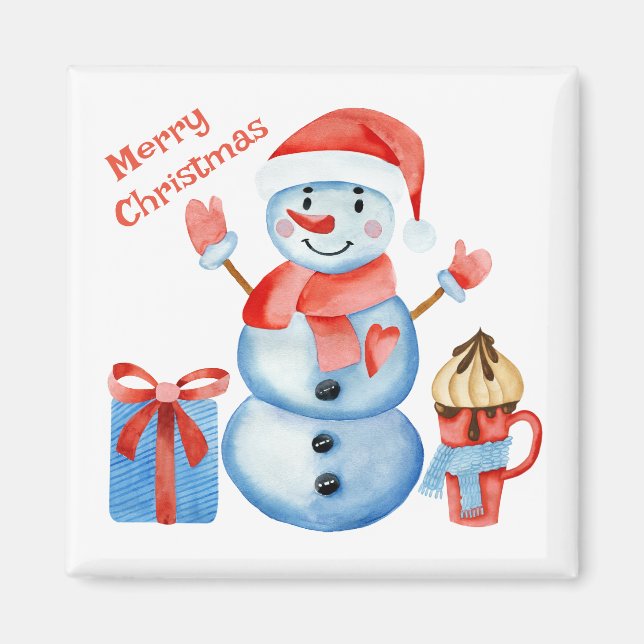 Imã Magno de Neve Feliz de Natal (Frente)