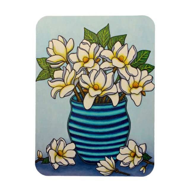Ímã Magnolia Grandiflora Magnet por Lisa Lorenz (Vertical)