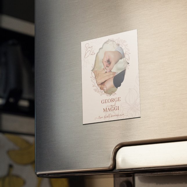 Ímã Magnolia Line Art Ornamentado (Magnolia Line Art Ornate Magnet)