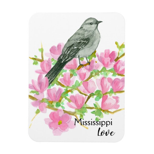 Ímã Magnolia Mississippi Love Mockingbird (Vertical)