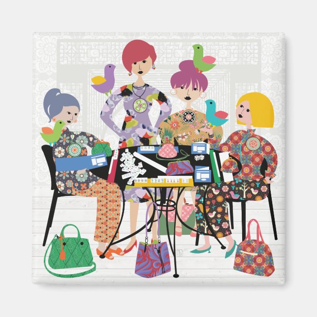 Imã Mah Jongg Birds Magnet (Frente)