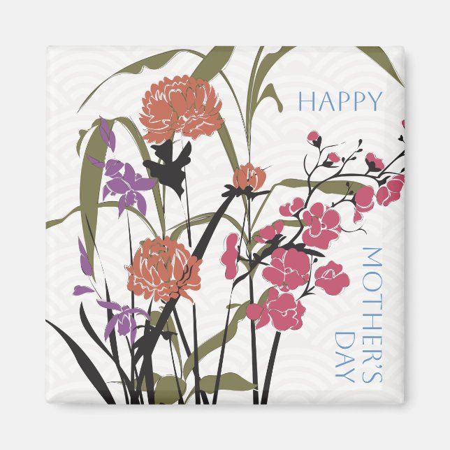 Imã Mah Jongg Flores O Mã da Mãe (Frente)