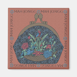Imã Mah Jongg Flower Purse Magnet