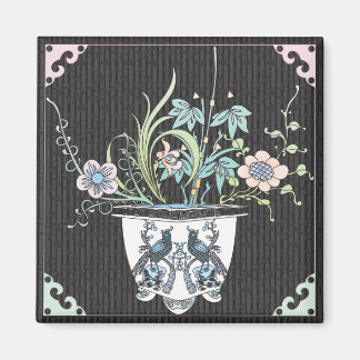 Imã Mah Jongg Flowers/Birds Magnet