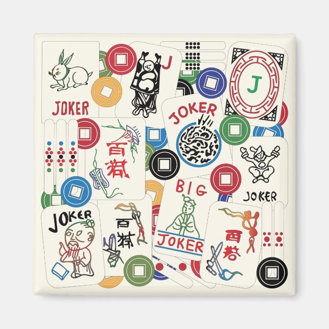 Imã Mah Jongg Jokers and Moins Magnet (Frente)
