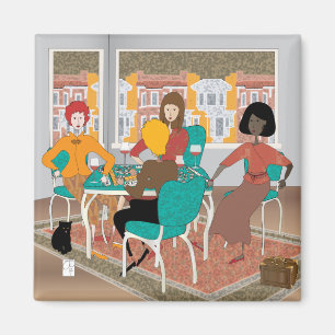 Imã Mah Jongg Mahj Night Magnet