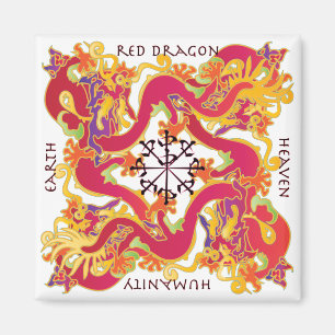 Imã Mah Jongg Red Dragon Magnet