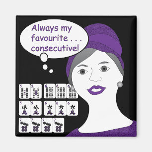 Imã Mah Jongg Sayings Consecutive Magnet