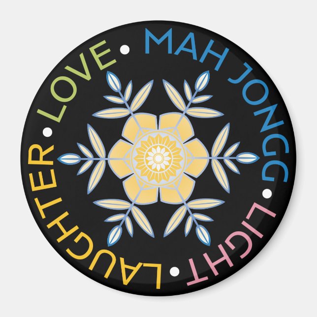 Imã Mah Jongg Snowflakes Magnet (Frente)