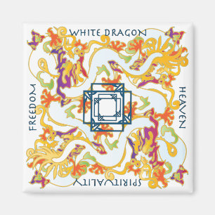 Imã Mah Jongg White Dragon Magnet