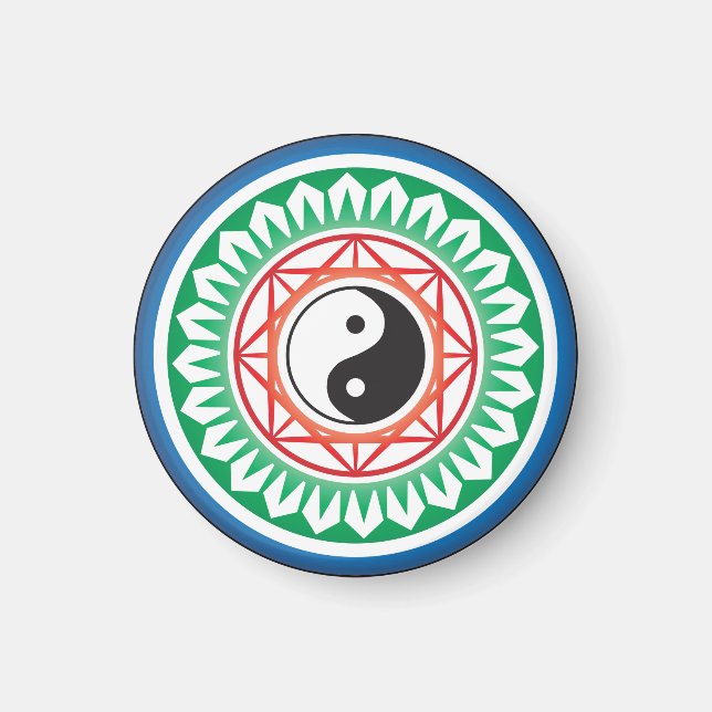 Imã Mah Jongg Yin Yang Um Ponto Magnet (Frente)