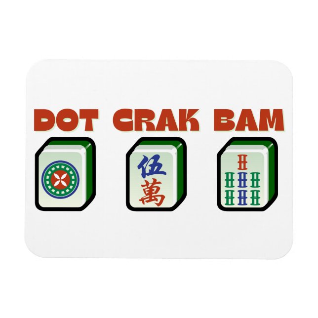 Ímã Mahjong Dot Crak Bam (Horizontal)