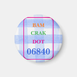 Imã Mahjong Dot Crak Bam Blue Check ZIPCODE