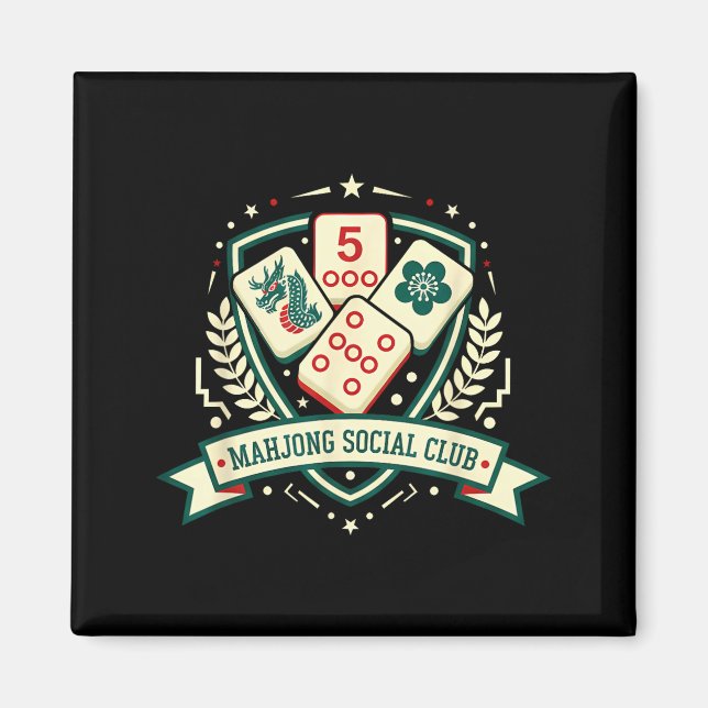 Imã Mahjong Lover Chinese Game Night Funny Mahjong Soc (Frente)