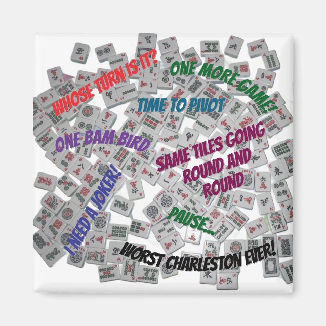 Imã Mahjong Sayings Beverage Coaster (Frente)