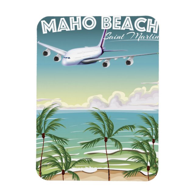 Ímã Maho Beach Santo Martin plane poster (Vertical)
