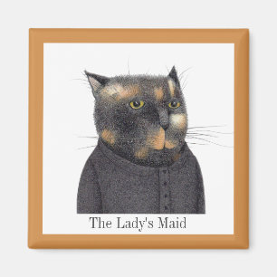 Imã MAID CAT Square Magnet + Text da LADY