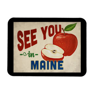 Ímã Maine Apple - Viagens vintage